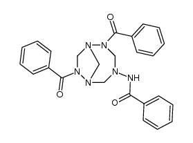 2,7-dibenzoyl-4-benzamido-1,2,4,6,7-pentaazabicyclo[4.2.1]nonane结构式