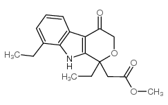 1,8-Diethyl-1,3,4,9-tetrahydro-4-oxo-pyrano[3,4-b]indole-1-acetic Acid Methyl Ester结构式