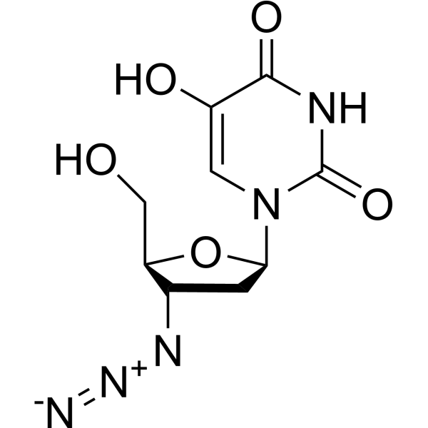 3′-Azido-2′,3′-dideoxy-5-hydroxyuridine结构式