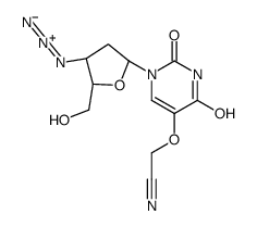 2-[1-[(2R,4S,5S)-4-azido-5-(hydroxymethyl)oxolan-2-yl]-2,4-dioxopyrimidin-5-yl]oxyacetonitrile结构式