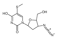 1-[(2R,4S,5S)-4-azido-5-(hydroxymethyl)oxolan-2-yl]-5-methylsulfanylpyrimidine-2,4-dione结构式