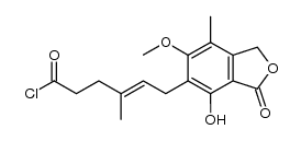 E-6-(1,3-dihydro-4-hydroxy-6-methoxy-7-methyl-3-oxo-5-isobenzofuranyl)-4-methyl-4-hexenoic acid chloride结构式