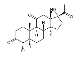 4β-bromo-17-hydroxy-5β-pregnane-3,11,20-trione结构式