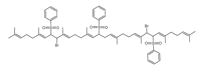 9,24-dibromo-8,16,25-tris(benzenesulfonyl)-2,6,10,14,19,23,27,31-octamethyldotriaconta-2,6,10,14,18,22,26,30-octaene结构式