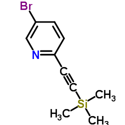 5-溴-2-[2-(三甲基硅烷基)乙炔基]吡啶结构式