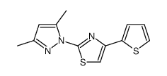 2-(3,5-dimethylpyrazol-1-yl)-4-thiophen-2-yl-1,3-thiazole结构式