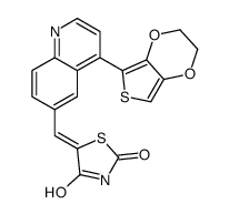 5-((4-(2,3-二氢噻吩并[3,4-b][1,4]二噁英-5-基)喹啉-6-基)亚甲基)噻唑烷-2,4-二酮结构式