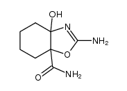 2-Amino-3a-hydroxy-3a,4,5,6,7,7a-hexahydrobenzoxazol-7a-carbonsaeureamid结构式