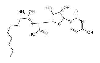 (2S)-2-[[(2S)-2-aminononanoyl]amino]-2-[(3S,4R,5R)-5-(2,4-dioxopyrimidin-1-yl)-3,4-dihydroxyoxolan-2-yl]acetic acid结构式