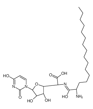 (2S)-2-[[(2S)-2-aminohexadecanoyl]amino]-2-[(3S,4R,5R)-5-(2,4-dioxopyrimidin-1-yl)-3,4-dihydroxyoxolan-2-yl]acetic acid结构式