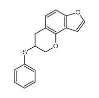 3-(phenylthio)-(2,3,4H)-furo[2,3-h]-1-benzopyran结构式