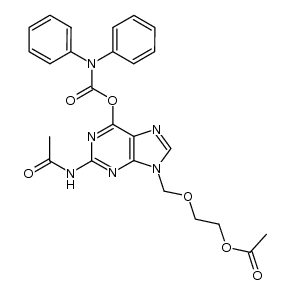 9-[(2-acetoxyethoxy)methyl]-2-(acetylamino)-6-(diphenylcarbamoyloxy)-9H-purine结构式