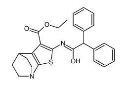 2-(Diphenylacetylamino)-3-ethoxycarbonyl<2,3-b>quinuclidine结构式
