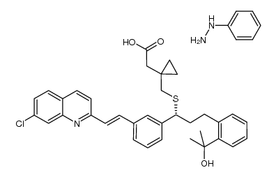 phenylhydrazine (R,E)-2-(1-(((1-(3-(2-(7-chloroquinolin-2-yl)vinyl)phenyl)-3-(2-(2-hydroxypropan-2-yl)phenyl)propyl)thio)methyl)cyclopropyl)acetate结构式