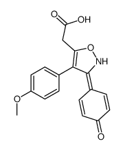 2-[4-(4-methoxyphenyl)-3-(4-oxocyclohexa-2,5-dien-1-ylidene)-1,2-oxazol-5-yl]acetic acid结构式