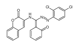 3-[[(E)-[(2,4-dichlorophenyl)diazenyl]-(6-oxocyclohexa-2,4-dien-1-ylidene)methyl]amino]chromen-2-one结构式