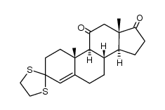 3,3-ethanediyldimercapto-androst-4-ene-11,17-dione结构式