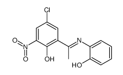 4-CHLORO-2-[1-[(2-HYDROXYPHENYL)IMINO]ETHYL]-6-NITRO-PHENOL结构式