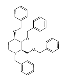 (2S,3R,4R)-1-benzyl-3,4-bis(benzyloxy)-2-(benzyloxymethyl)piperidine结构式