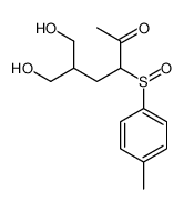 6-hydroxy-5-(hydroxymethyl)-3-(4-methylphenyl)sulfinylhexan-2-one结构式
