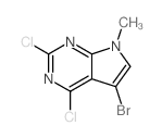 5-Bromo-2,4-dichloro-7-methyl-7H-pyrrolo[2,3-d]pyrimidine结构式