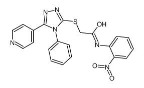 N-(2-nitrophenyl)-2-[(4-phenyl-5-pyridin-4-yl-1,2,4-triazol-3-yl)sulfanyl]acetamide结构式