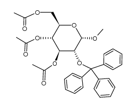 methyl 3,4,6-tri-O-acetyl-2-O-trityl-&alpha;-D-glucopyranoside结构式