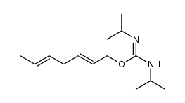 (Z)-(2E,5E)-hepta-2,5-dien-1-yl N,N'-diisopropylcarbamimidate结构式