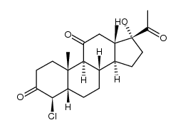 4β-chloro-17-hydroxy-5β-pregnane-3,11,20-trione结构式
