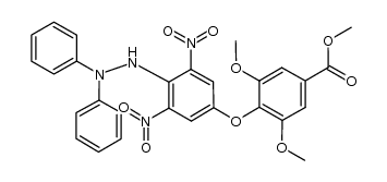 1-[4-(2,6-dimethoxy-4-methoxycarbonylphenoxy)-2,6-dinitrophenyl]-2,2-diphenylhydrazine结构式