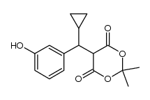 5-(cyclopropyl(3-hydroxyphenyl)methyl)-2,2-dimethyl-1,3-dioxane-4,6-dione结构式