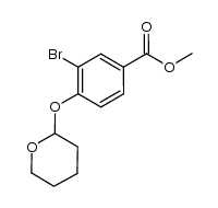 methyl 3-bromo-4-(tetrahydro-2H-pyran-2-yloxy)benzoate结构式
