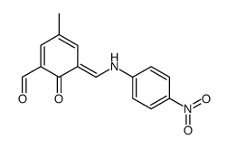 3-methyl-5-[(4-nitroanilino)methylidene]-6-oxocyclohexa-1,3-diene-1-carbaldehyde结构式