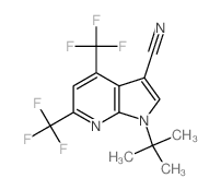 1-(TERT-BUTYL)-4,6-BIS(TRIFLUOROMETHYL)-1H-PYRROLO[2,3-B]PYRIDINE-3-CARBONITRILE结构式