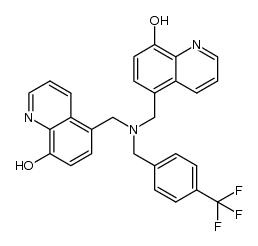 5,5'-(4-(trifluoromethyl)benzylazanediyl)bis(methylene)diquinolin-8-ol结构式