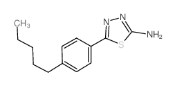 2-AMINO-5-(4-AMYLPHENYL)-1,3,4-THIADIAZOLE结构式