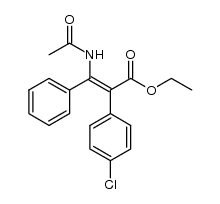 ethyl (2Z)-3-(acetylamino)-2-(4-chlorophenyl)-3-phenylacrylate结构式