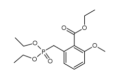 P-(2-ethoxycarbonyl-3-methoxybenzyl)-O,O-diethylphosphonate结构式