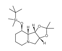 (3aR,9R,9aS,9bS)-9-(tert-butyldimethylsilyloxy)-2,2-dimethyl-octahydro-[1,3]dioxolo[4,5-a]indolizine结构式