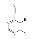 5-bromo-6-methylpyrimidine-4-carbonitrile结构式