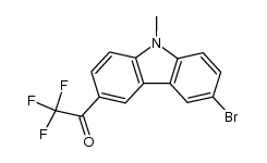 3-bromo-9-methyl-6-trifluoroacetylcarbazole结构式