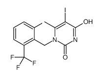 1-[2-氟-6-(三氟甲基)苄基]-5-碘-6-甲基嘧啶-2,4(1H,3H)-二酮结构式