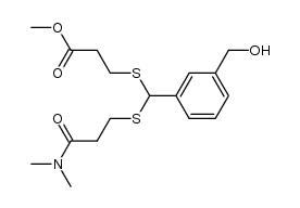 methyl 3-((((3-(dimethylamino)-3-oxopropyl)thio)(3-(hydroxymethyl)phenyl)methyl)thio)propanoate结构式