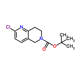2-氯-7,8-二氢-1,6-萘啶-6(5H)-羧酸 1,1-二甲基乙酯结构式