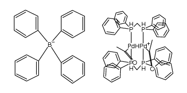 {Pd2(&mu;-H)(COCH3)2(&mu;-dppm)2}BPh4结构式