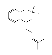 3,4-dihydro-2,2-dimethyl-4-(3-methyl-2-butenylthio)-2H-1-benzopyran结构式