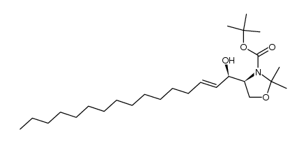 tert-butyl (4S)-4-[(1R,2E)-1-hydroxy-2-hexadecenyl]-2,2-dimethyl-1,3-oxazolidine-3-carboxylate结构式