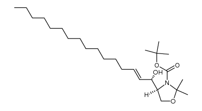 tert-butyl (4S)-4-[(1S,2E)-1-hydroxy-2-hexadecenyl]-2,2-dimethyl-1,3-oxazolidine-3-carboxylate结构式