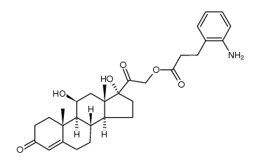 2-((8S,9S,10R,11S,13S,14S,17R)-11,17-dihydroxy-10,13-dimethyl-3-oxo-2,3,6,7,8,9,10,11,12,13,14,15,16,17-tetradecahydro-1H-cyclopenta[a]phenanthren-17-yl)-2-oxoethyl 3-(2-aminophenyl)propanoate结构式