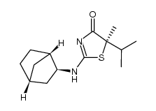 (R)-2-((1S,2S,4R)-bicyclo[2.2.1]heptan-2-ylamino)-5-isopropyl-5-methylthiazol-4(5H)-one结构式
